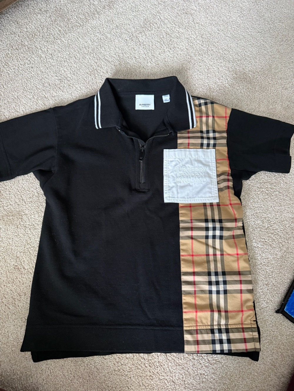 Authentic Youth Burberry Check Polo size 10